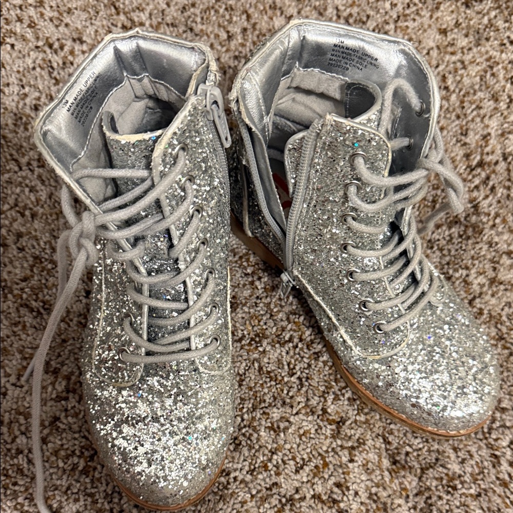 Giani Bernini Sparkly Silver Kids Boots